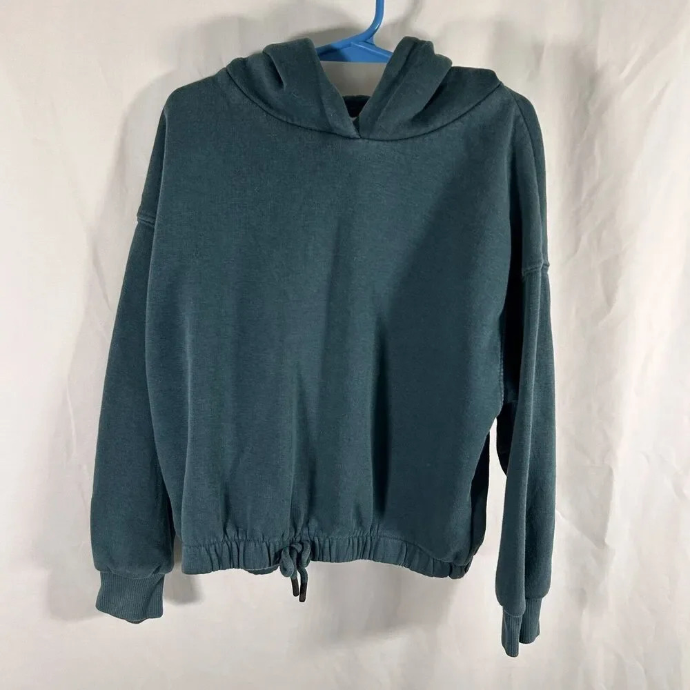 Zara Hoodie Boys 8 Green Drawstring Pullover Sweater Hooded Long Sleeve